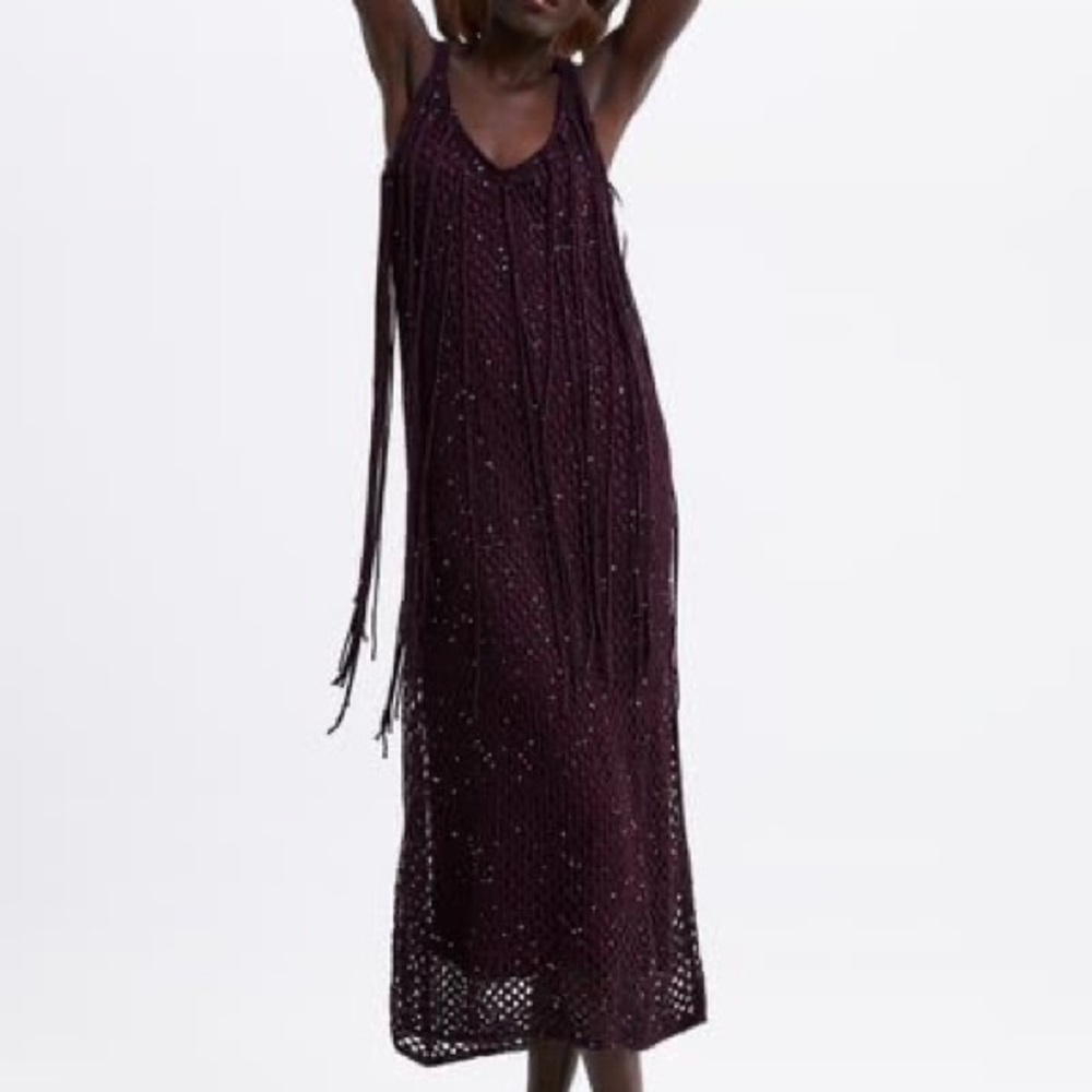 ZARA FRINGED SEQUIN DRESS